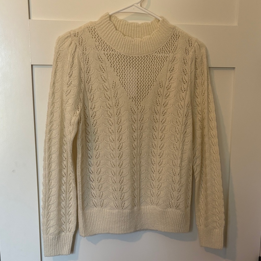 Cream Cable Knit Sweater from LOFT